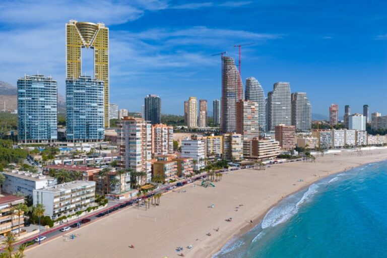 Aerial,View,Of,Benidorm's,High rise,Skyline,,Investment,Property,,And,Resort