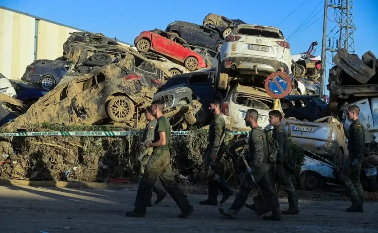 Cars destroyed by Valencia flood