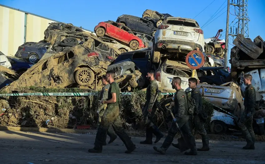 Cars destroyed by Valencia flood