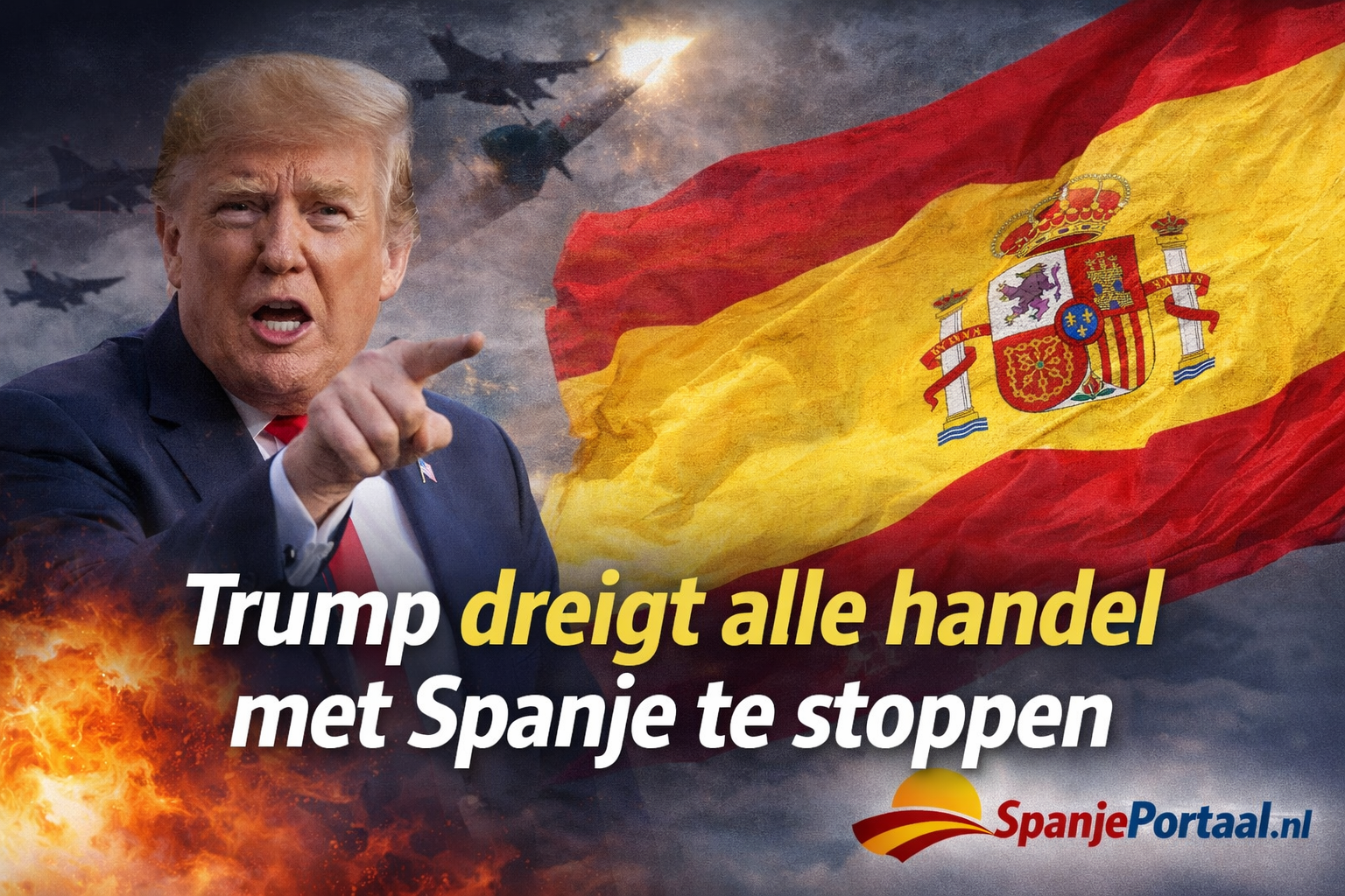 Trump dreigt alle handel met Spanje stop te zetten na conflict over Iran